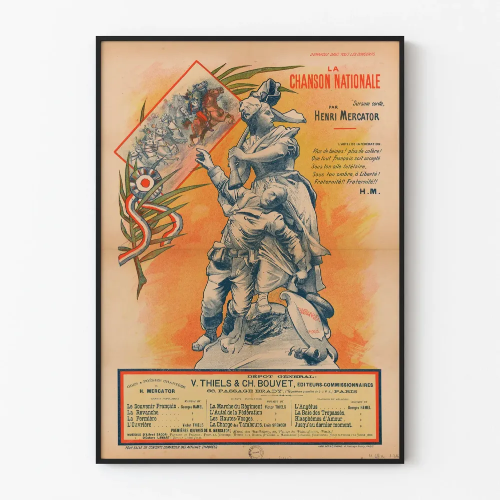 Stary plakat La Chanson Nationale autorstwa Henri Mercator