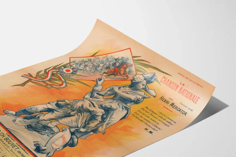 Stary plakat La Chanson Nationale autorstwa Henri Mercator