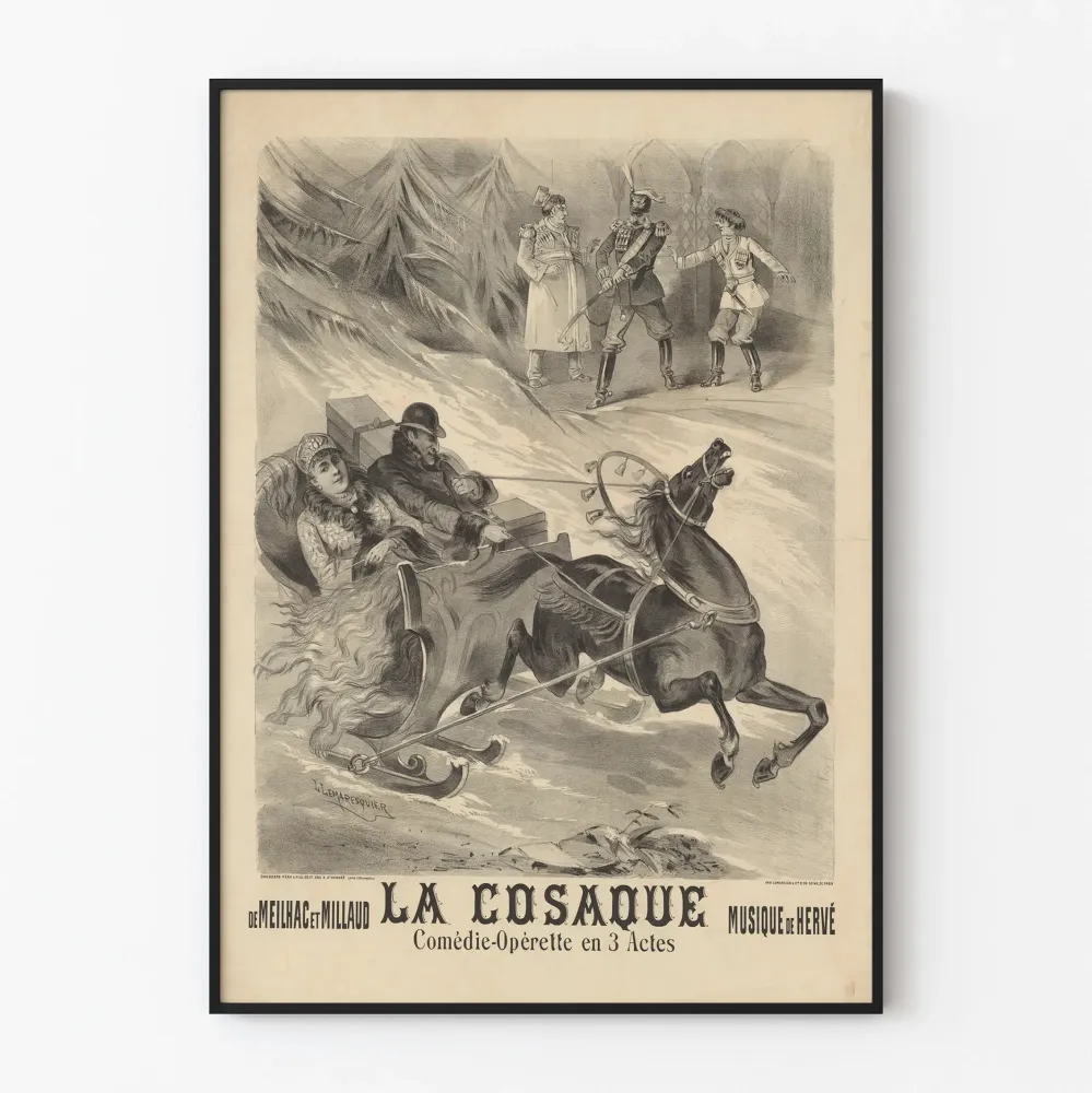 Stary plakat La Cosaque Teatr Variétés