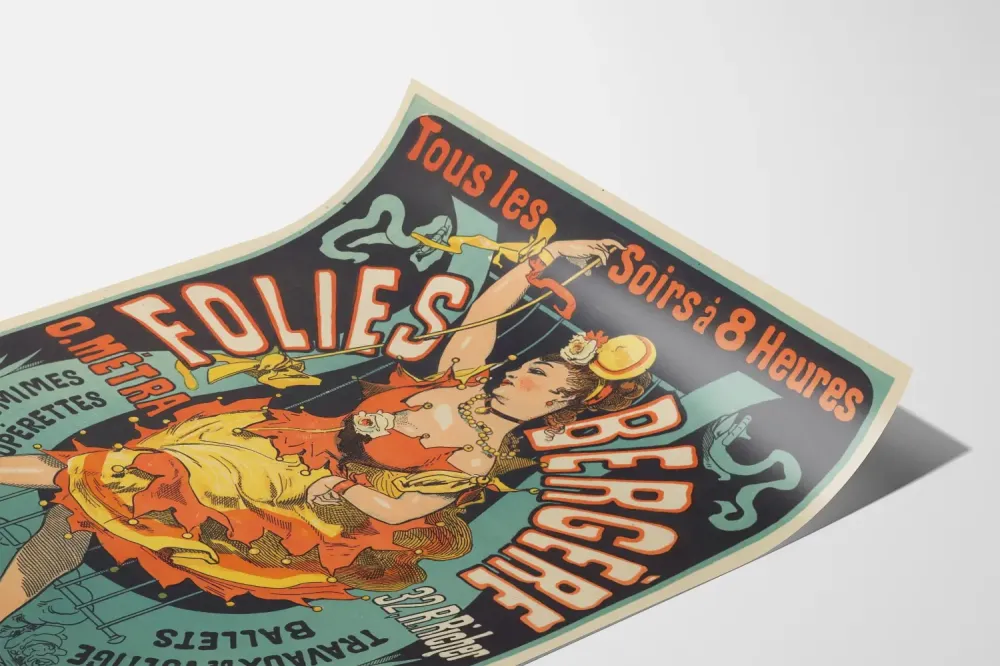 Stary plakat Folies Bergère - Spektakl pantomim i operetek