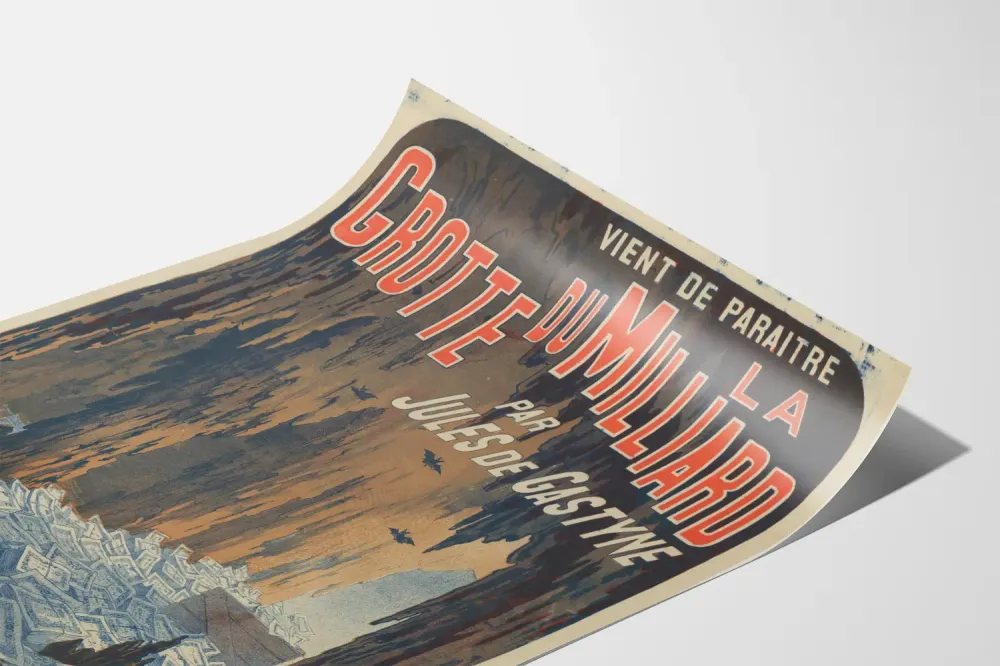 Stary plakat Jaskinia miliarda autorstwa Julesa de Gastyne