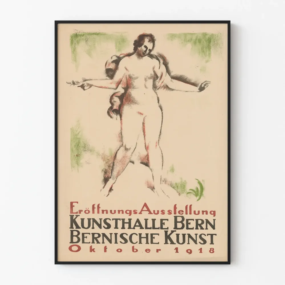 Stary plakat Kunsthalle Bern Wystawa sztuki 1918