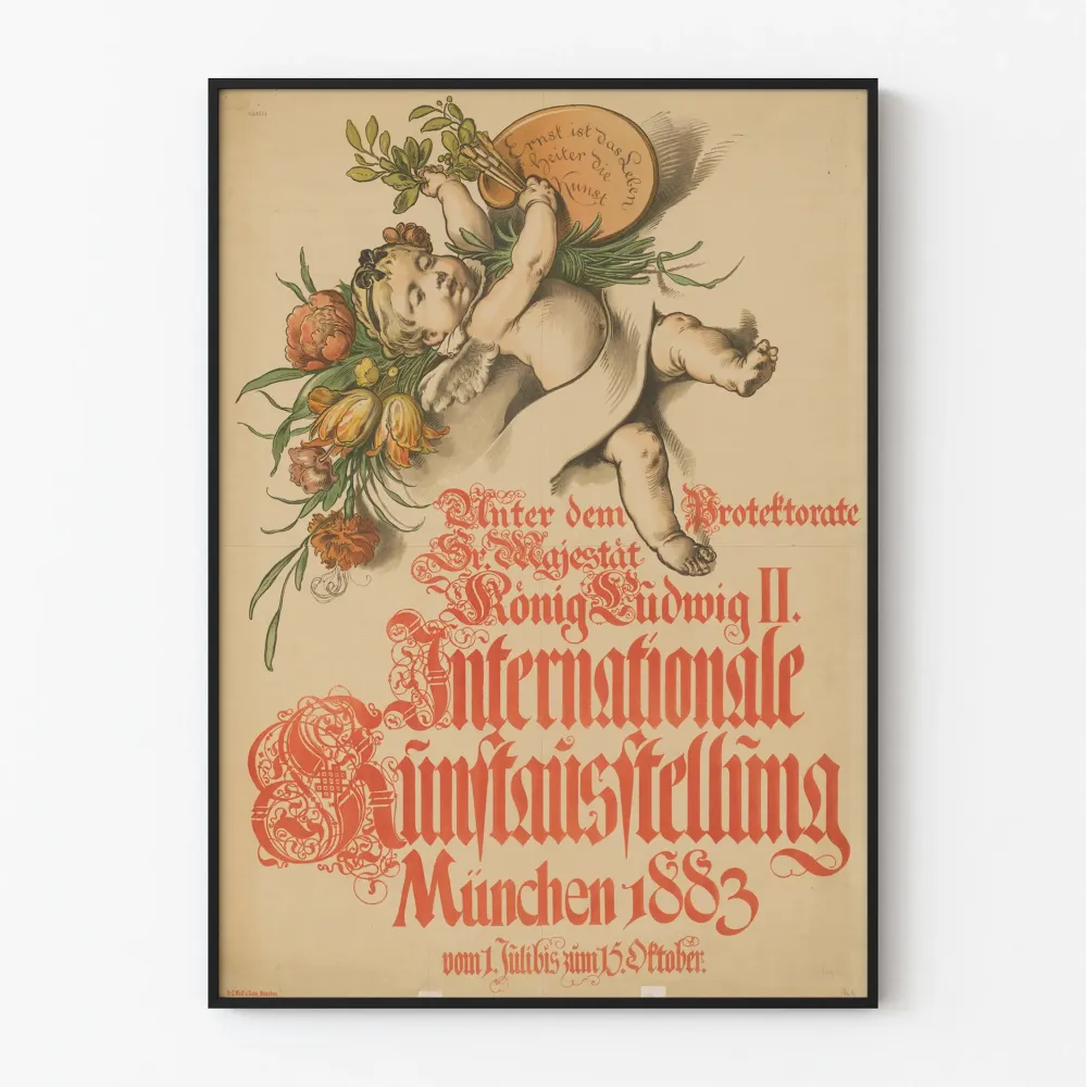 Stary plakat Międzynarodowa Wystawa Sztuki Monachium 1883