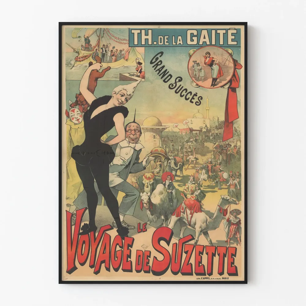 Stary plakat Podróż Suzette do Teatru La Gaîté