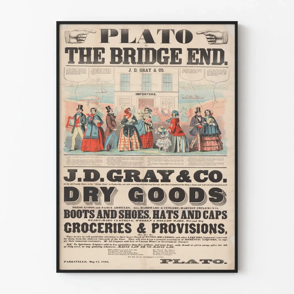 Stary plakat reklamowy J.D. Gray & Co. w Bridge End