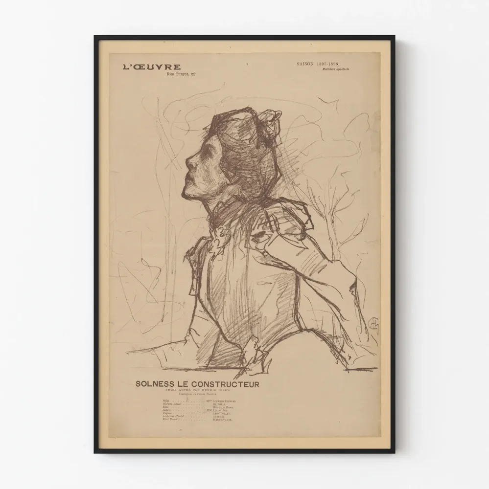 Stary plakat Solness Budowniczy 1897-1898