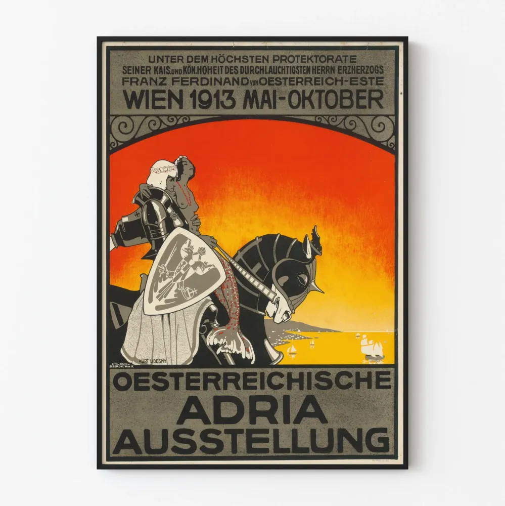 Stary plakat wystawy austriackiej z Adriatyku 1913 w Wiedniu