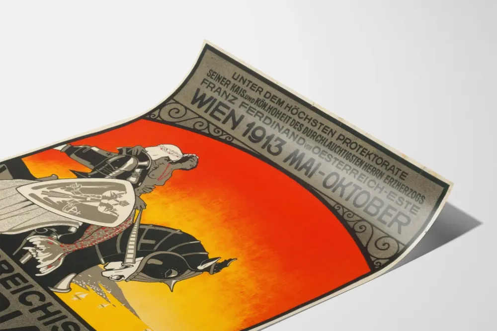 Stary plakat wystawy austriackiej z Adriatyku 1913 w Wiedniu
