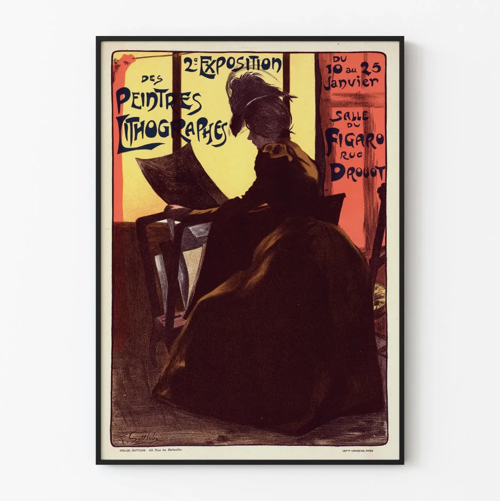 Stary plakat wystawy malarzy litografów