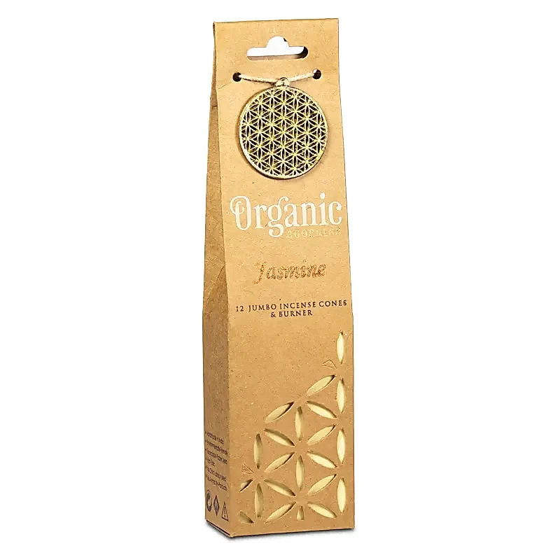 Stożki zapachowe Organic Goodness | Jaśmin | L + ceramiczna podstawka