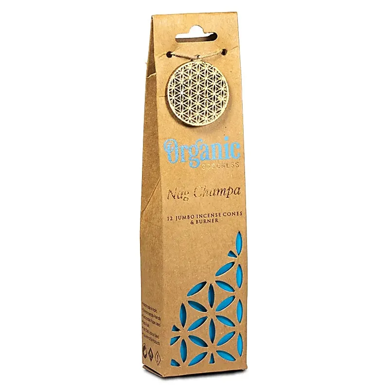 Stożki zapachowe Organic Goodness | Nag Champa | L + ceramiczna podstawka