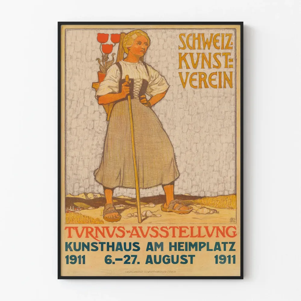 Szwajcarski plakat z wystawy sztuki vintage 1911