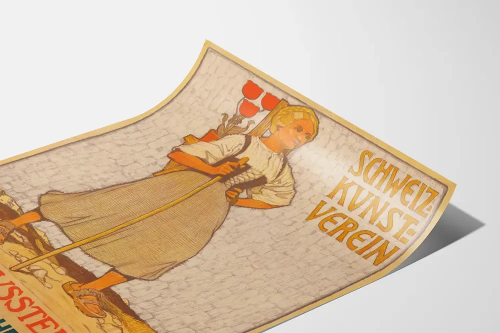 Szwajcarski plakat z wystawy sztuki vintage 1911