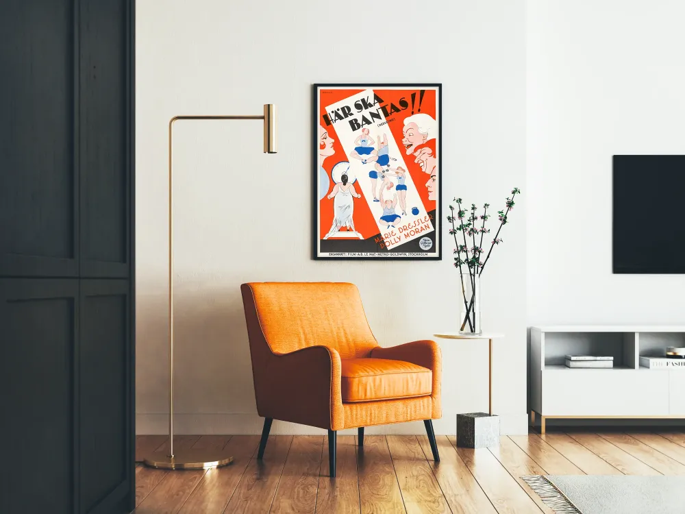 Szwedzki plakat vintage promujący fitness i odchudzanie