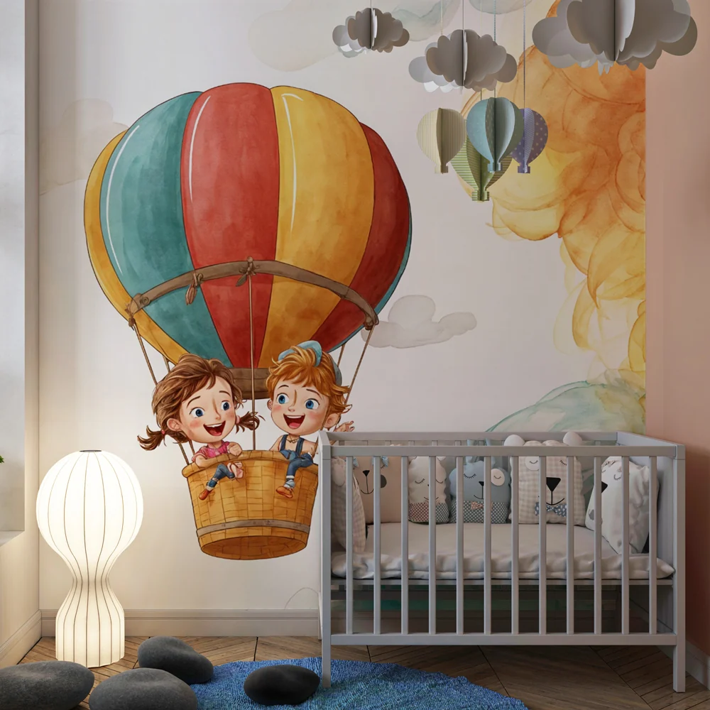 Tapeta z balonami | Dzieci w przygodzie powietrznej