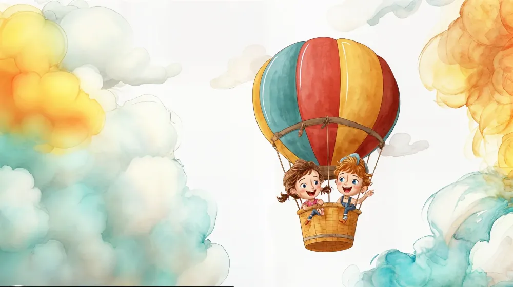Tapeta z balonami | Dzieci w przygodzie powietrznej