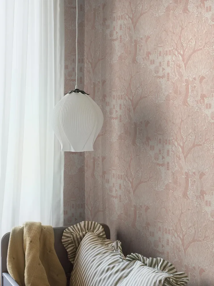 Tapeta dziecięca z motywem baśni KINGDOM WILLOW różowy