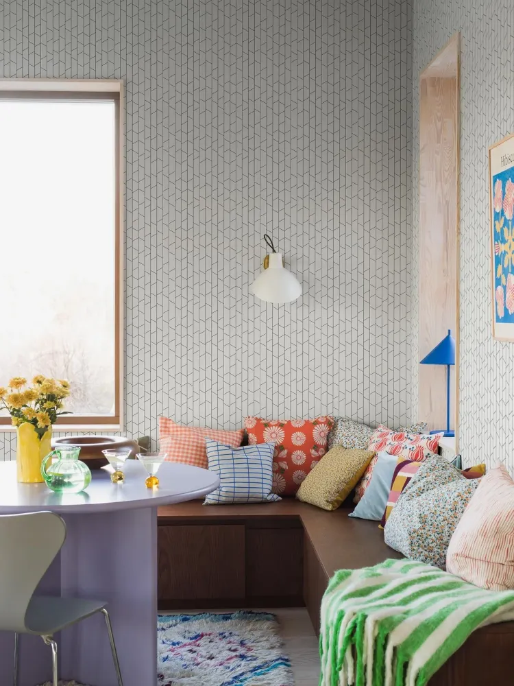 Tapeta flizelinowa papierowa z geometrycznym wzorem ANGLE biały