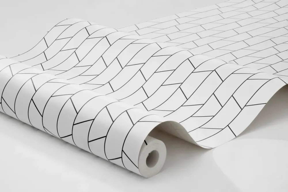 Tapeta flizelinowa papierowa z geometrycznym wzorem ANGLE biały