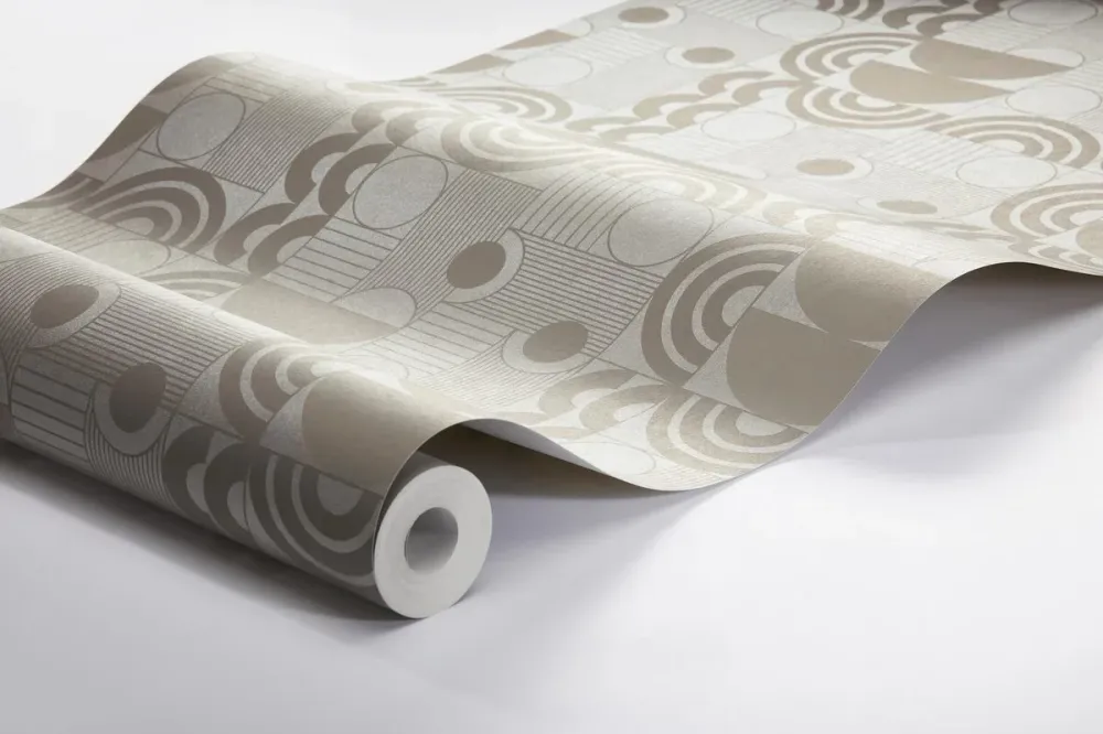 Tapeta flizelinowa papierowa z geometrycznym wzorem COSMOPOLITAN brązowy