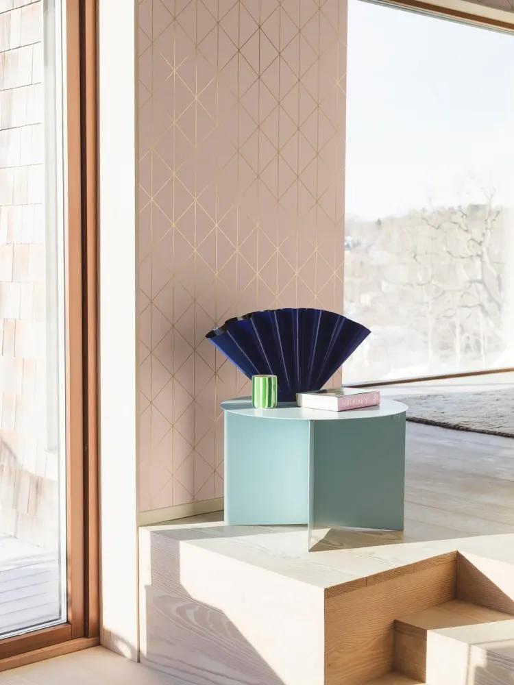 Tapeta flizelinowa papierowa z geometrycznym wzorem DIAMONDS różowy