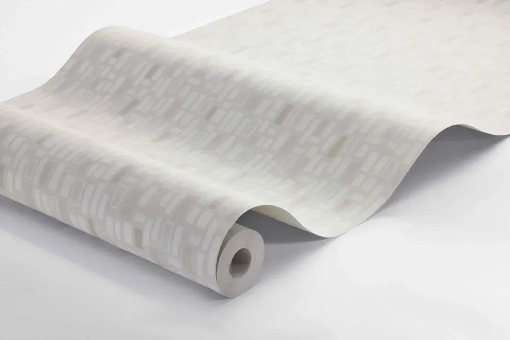 Tapeta flizelinowa papierowa z geometrycznym wzorem ELVIS szarozielony z białym