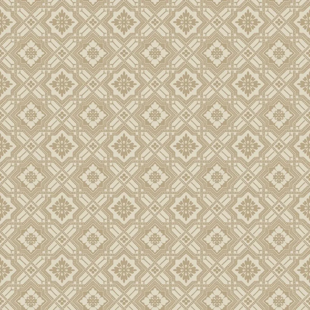Tapeta flizelinowa papierowa z geometrycznym wzorem FRIEDRICH złocisto-beżowy
