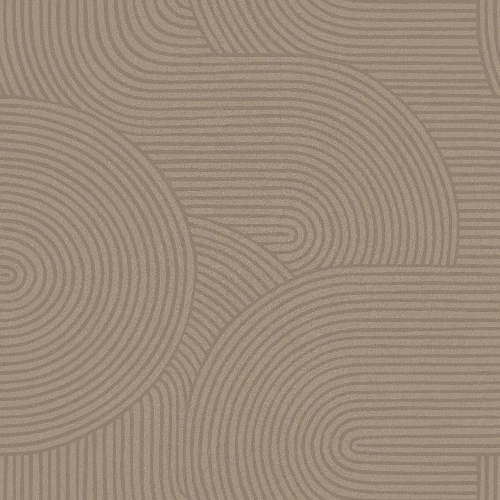 Tapeta flizelinowa papierowa z geometrycznym wzorem ZEN brązowy