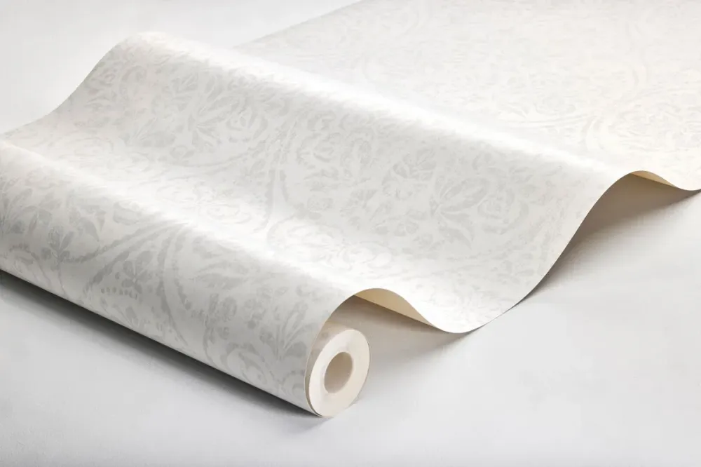 Tapeta flizelinowa papierowa w medaliony HIDDEN MEDALLION szarobeżowy