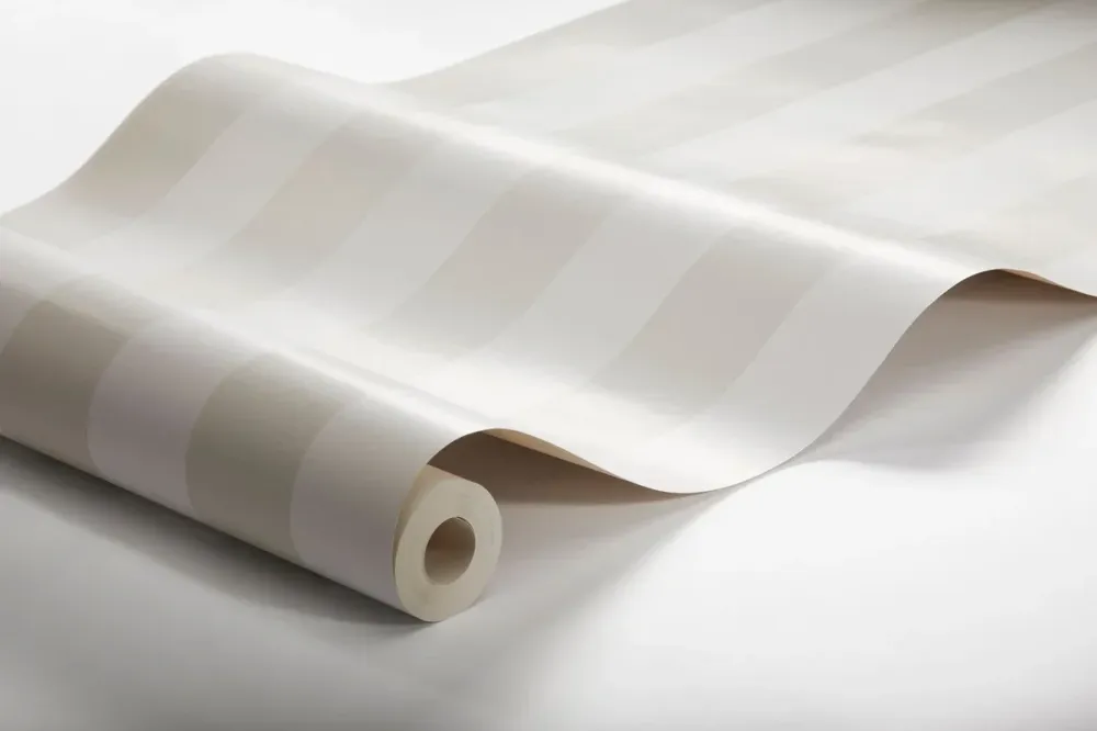 Tapeta flizelinowa papierowa w paski FALSTERBO STRIPE biały z beżowym