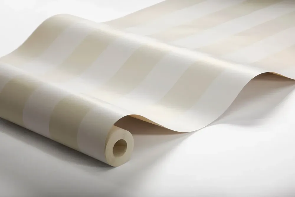 Tapeta flizelinowa papierowa w paski FALSTERBO STRIPE biały z jasnym beżowym