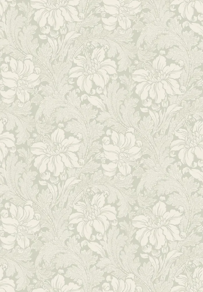 Tapeta flizelinowa papierowa z roślinnym wzorem ACANTHUS jasny zielony