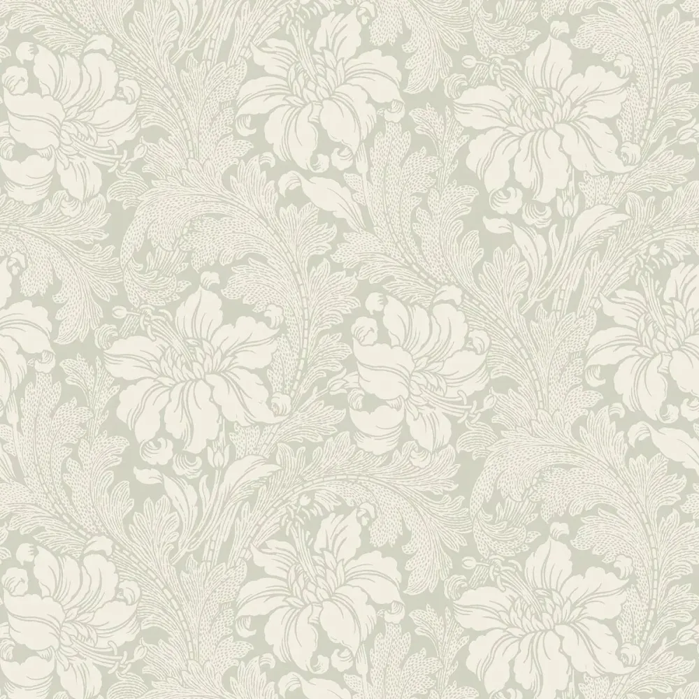 Tapeta flizelinowa papierowa z roślinnym wzorem ACANTHUS jasny zielony