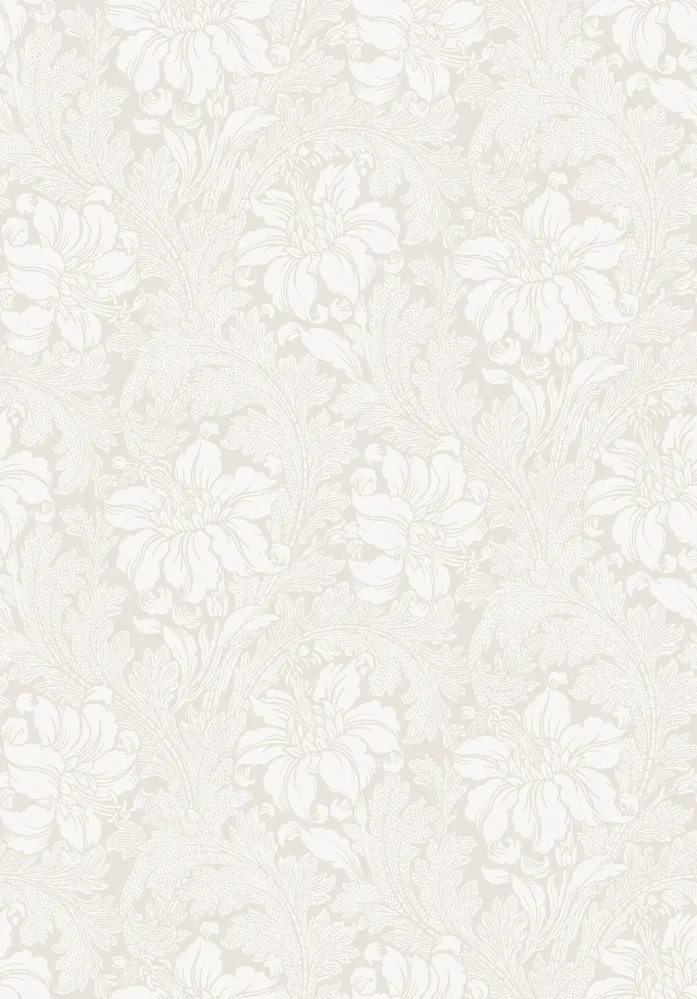 Tapeta flizelinowa papierowa z roślinnym wzorem ACANTHUS złamana biel