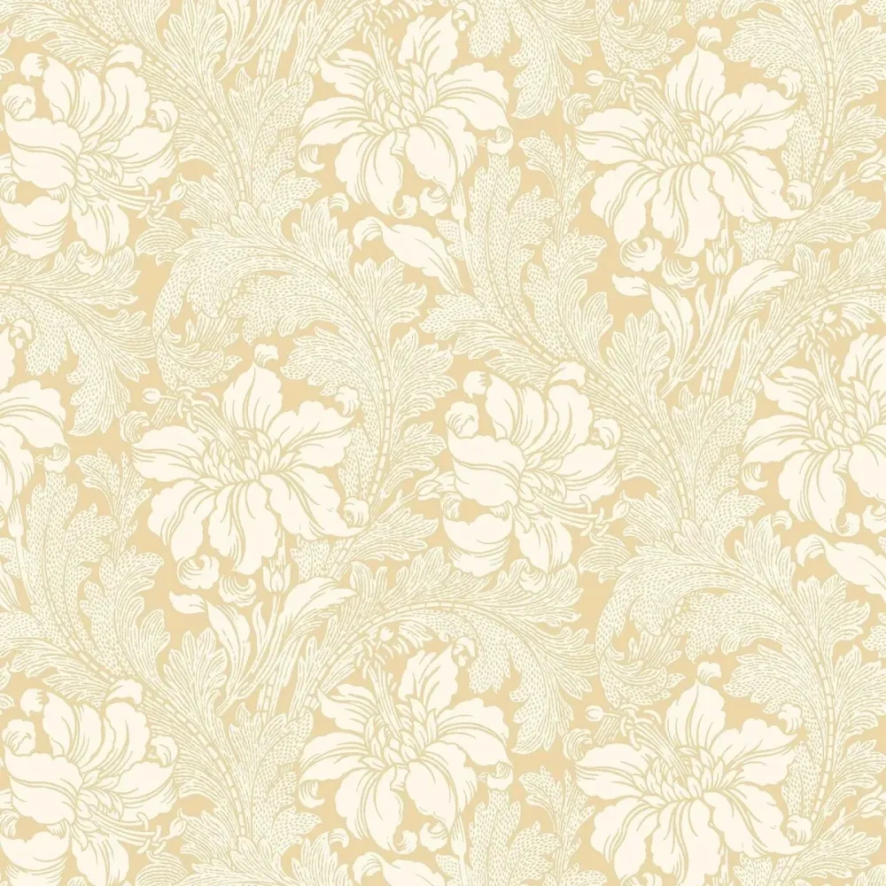 Tapeta flizelinowa papierowa z roślinnym wzorem ACANTHUS żółty