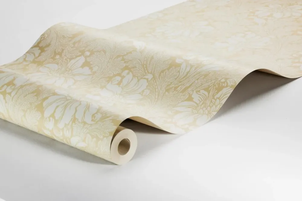 Tapeta flizelinowa papierowa z roślinnym wzorem ACANTHUS żółty