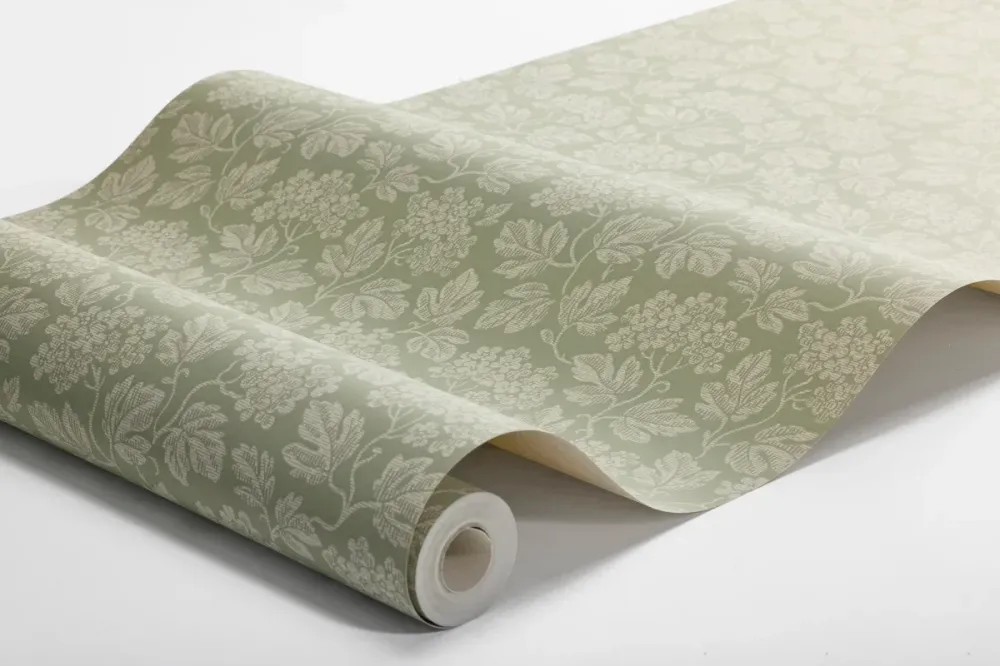 Tapeta flizelinowa papierowa z roślinnym wzorem HAGTORN zielony
