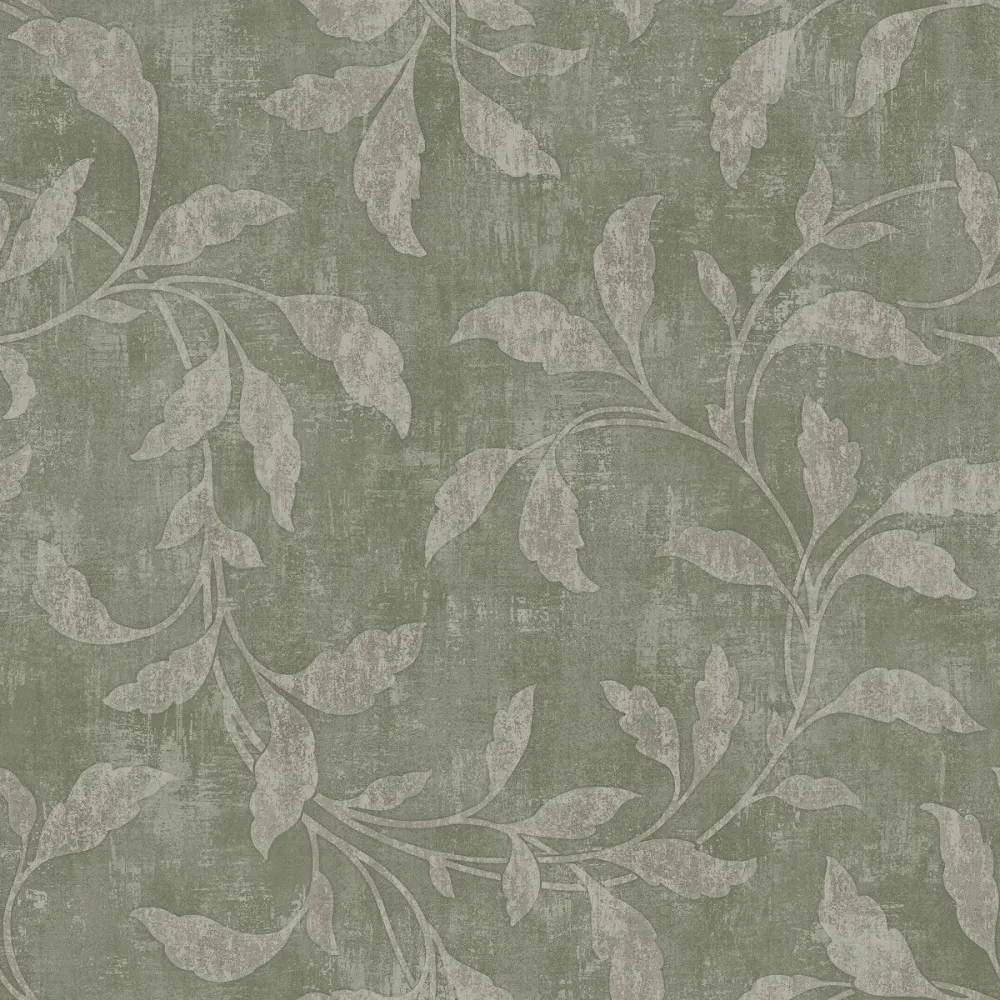 Tapeta flizelinowa papierowa z roślinnym wzorem ROSEWOOD NIGHT zielony