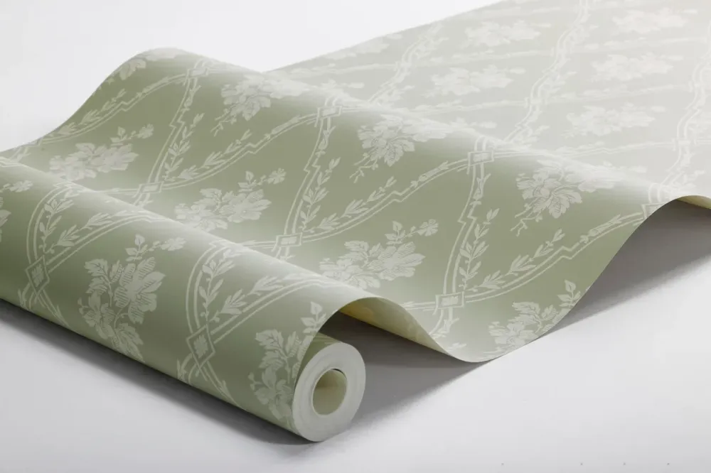 Tapeta flizelinowa papierowa z roślinnym wzorem VÄSTIGÅRN zielony