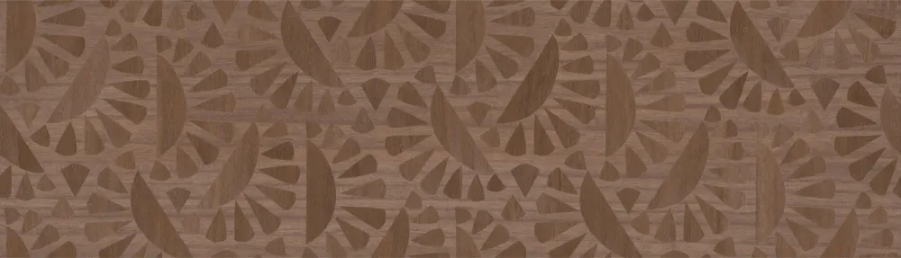 Tapeta fornirowana z geometrycznym wzorem WOODBLOCK BEETLE FLORA brązowy