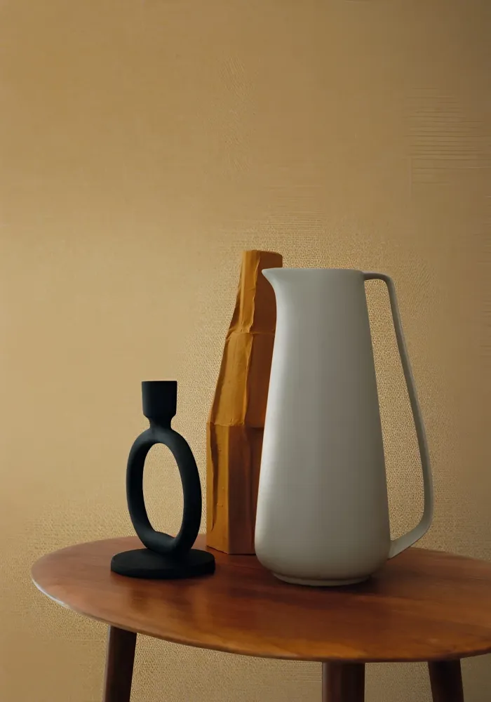 Tapeta gładka matowa z perłowym efektem OCTA - OCRE musztardowy