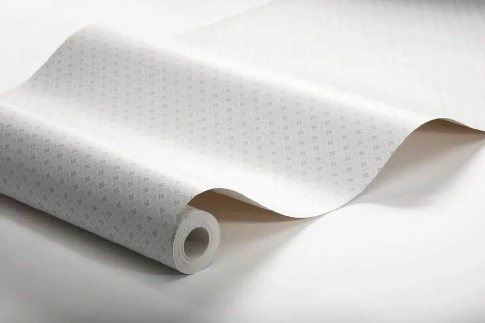 Tapeta geometryczna z motywem kwiatów DAISY biały