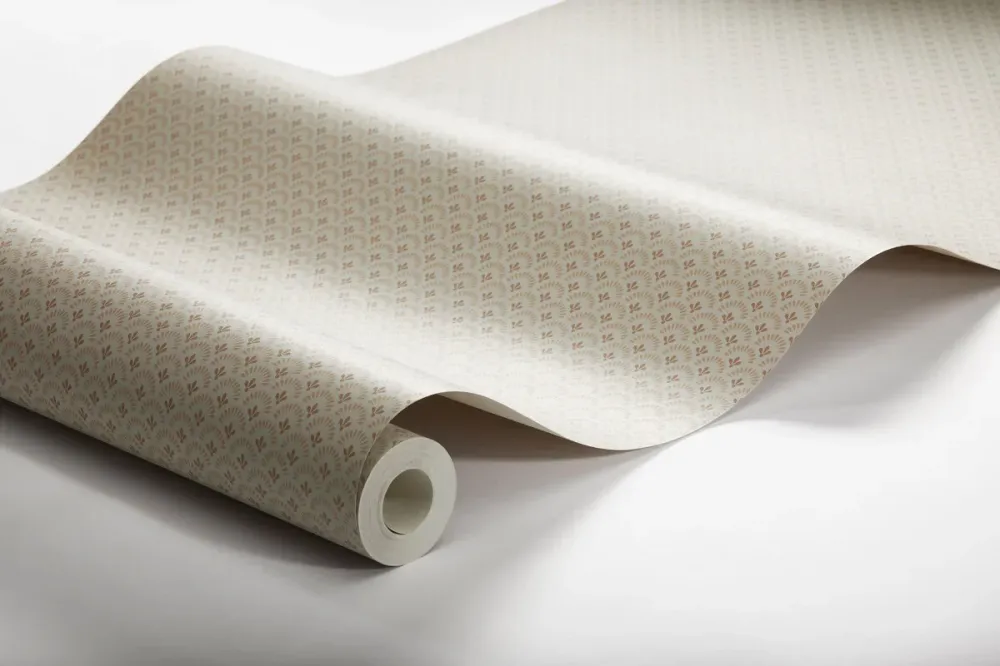 Tapeta geometryczna z motywem kwiatów DAISY brązowy