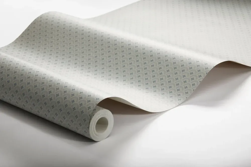 Tapeta geometryczna z motywem kwiatów DAISY szary