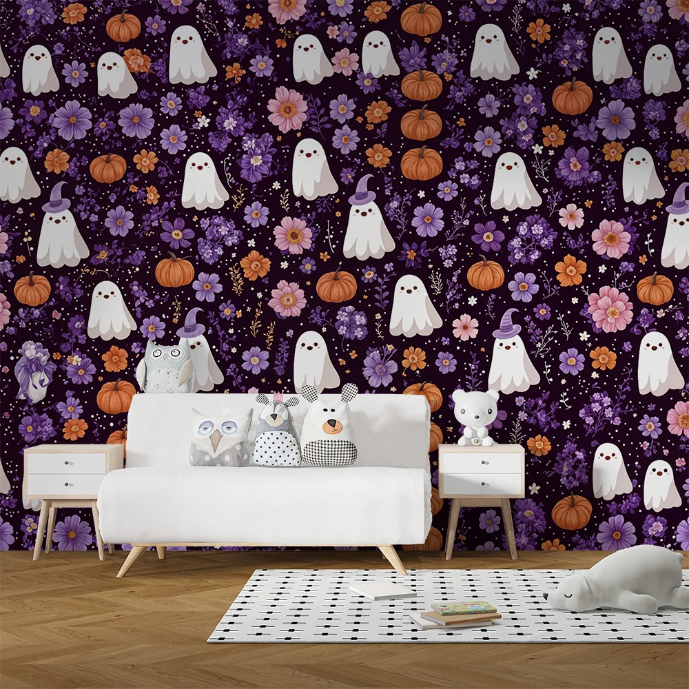 Tapeta Halloween | Dynie i Kwiatowe Duchy