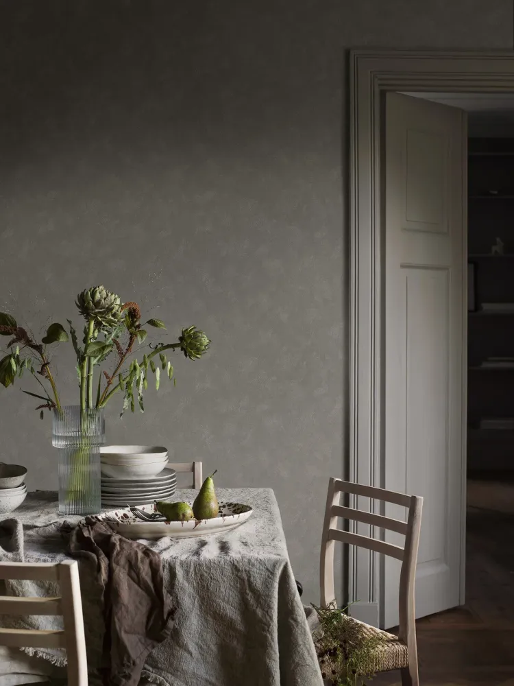 Tapeta imitująca gips PAINTER’S WALL zgaszony zielony