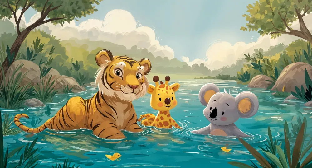 Tapeta Jungle Animée | Zabawne Zwierzęta