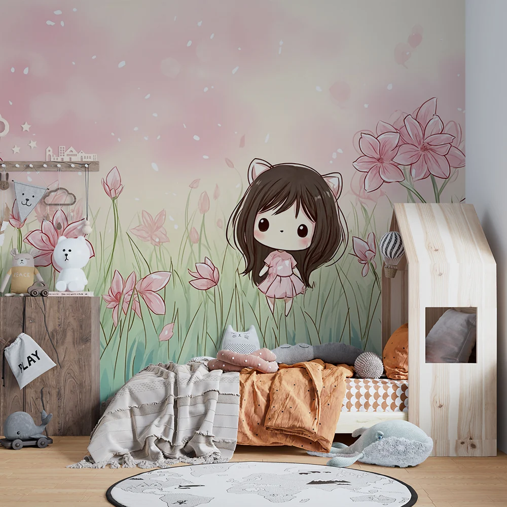 Tapeta kawaii | Wzór kwiatowy pastelowy