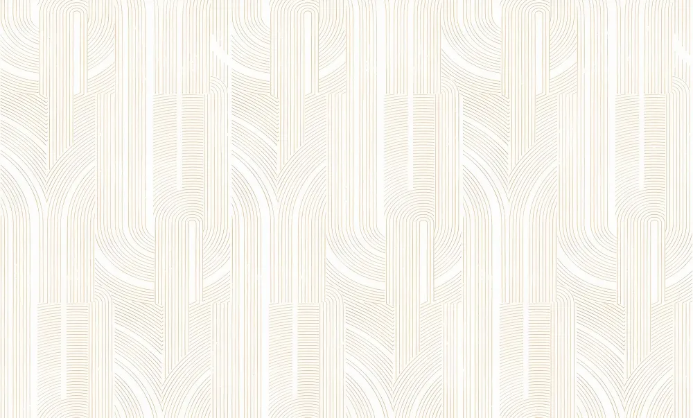 Tapeta metaliczna z geometrycznym wzorem w linie PORTE DORÉE - BLANC/DORÉ biały ze złotym