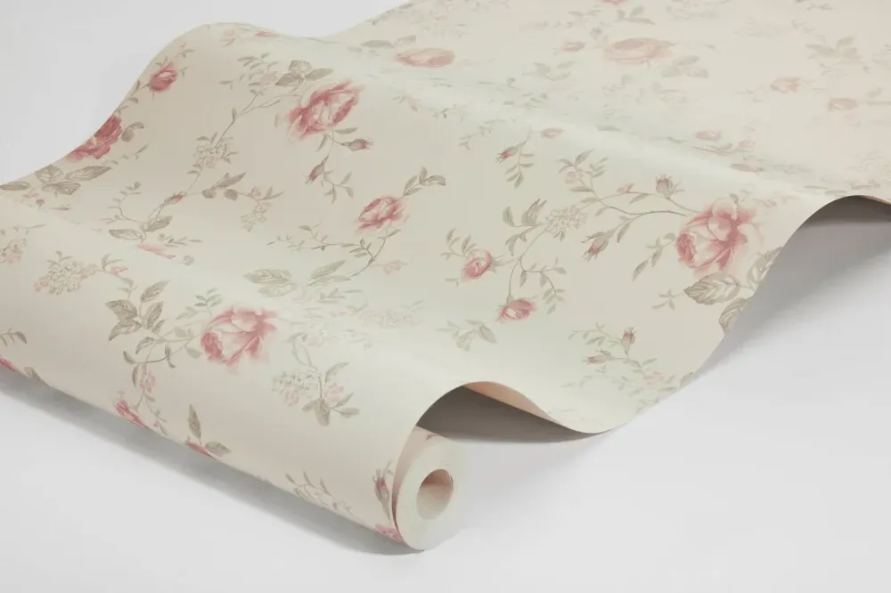 Tapeta z motywem roślinnym ROSE GARDEN beżowy